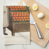  bedrijf, fruitstandaard met kruidenierswaren theedoek (Quarter Fold)