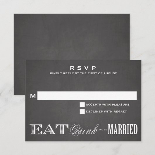 BEDRIJF GEMAAKT KALKBOARD | RSVP 3,5 x 5 (Voorkant / Achterkant)