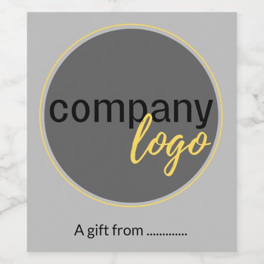 BEDRIJF GIFT COMPANY LOGO SJABLOON AANGEPASTE TEKS WIJN ETIKET (Enkel label)