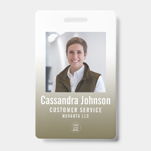 Bedrijf Gold Gradient Medewerker Foto Badge (Front)