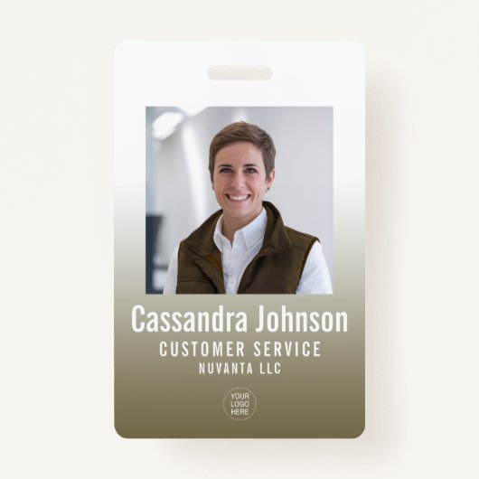 Bedrijf Gold Gradient Medewerker Foto Badge (Voorkant)