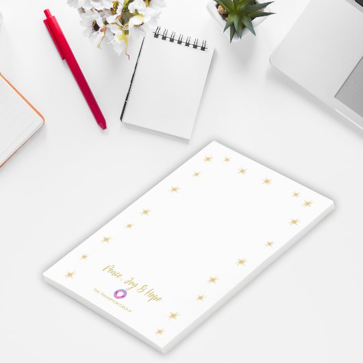 Bedrijf Gold Stars Peace, Joy Hope Company Logo Post-it® Notes