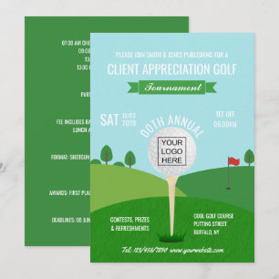Bedrijf Golf Tournament Invitation Kaart