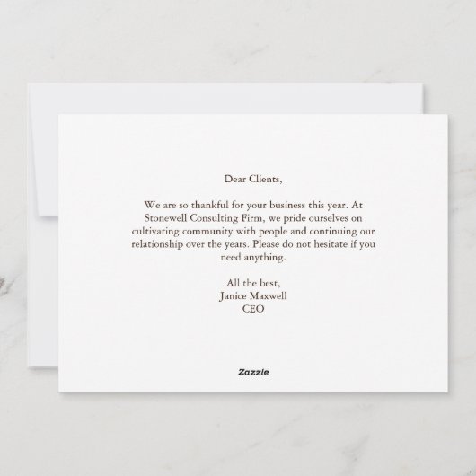 Bedrijf Happy Thanksgiving  Leaves Brown Feestdagenkaart (Achterkant)