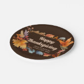 Bedrijf Happy Thanksgiving Leaves Brown Party Papieren Bordje (Gekanteld)