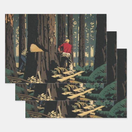  bedrijf, houtindustrie Redwood Forest Inpakpapier Vel (Set)