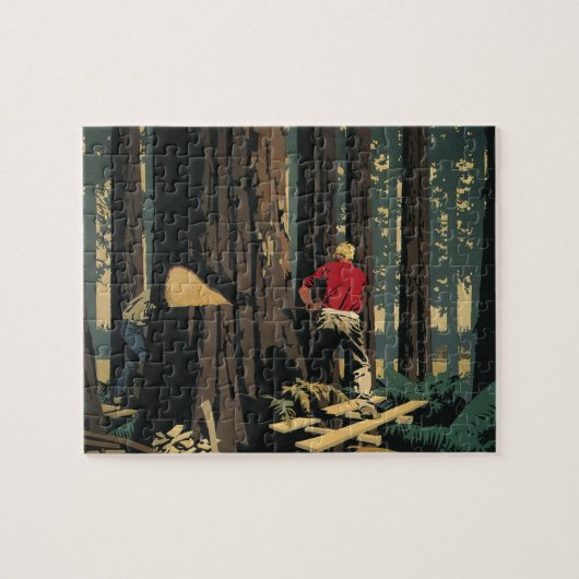  bedrijf, houtindustrie Redwood Forest Legpuzzel (Horizontaal)