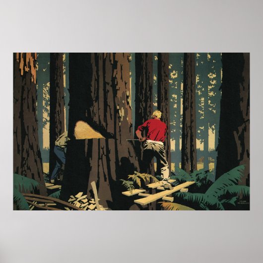  bedrijf, houtindustrie Redwood Forest Poster (Voorkant)