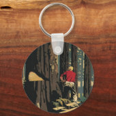  bedrijf, houtindustrie Redwood Forest Sleutelhanger (Achterkant)