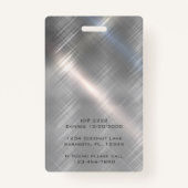 Bedrijf in geborsteld metaal badge (Achterkant)