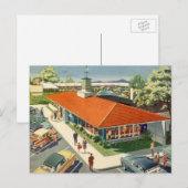  bedrijf, jaren 50 Familie Restaurant Diner Briefkaart (Voorkant / Achterkant)
