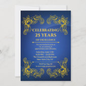 Bedrijf Jubileum Elegant Business Navy Kaart (Voorkant)