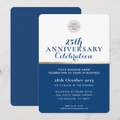 BEDRIJF JUBILEUM elegant zakelijk blauw goud Kaart (Voorkant / Achterkant)