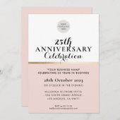 BEDRIJF JUBILEUM elegant zwart blush roze goud Kaart (Voorkant / Achterkant)