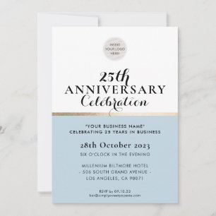 BEDRIJF JUBILEUM elegant zwart bord blauw goud Kaart