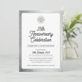 BEDRIJF JUBILEUM modern zakelijk zilvergrijs Kaart (Staand voorkant)