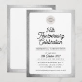 BEDRIJF JUBILEUM modern zakelijk zilvergrijs Kaart (Voorkant / Achterkant)