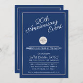 BEDRIJF JUBILEUM moderne business silver navy Kaart (Voorkant / Achterkant)