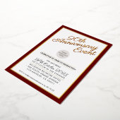 BEDRIJF JUBILEUM PARTY modern logo maroon goud Folie Uitnodiging (Gedraaid)