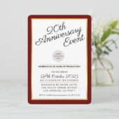 BEDRIJF JUBILEUM PARTY modern maroon rood goud Kaart (Staand voorkant)
