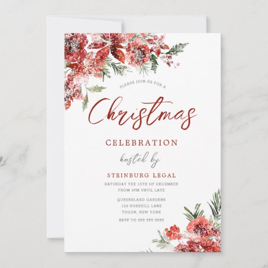 Bedrijf Kantoor Corporate Event Kerstfeest Kaart (Voorkant)