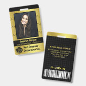 Bedrijf Kantoor Medewerker Custom Photo Bar Code L Badge (Voor- en achterkant)