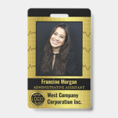 Bedrijf Kantoor Medewerker Custom Photo Bar Code L Badge (Voorzijde)