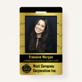 Bedrijf Kantoor Medewerker Custom Photo Bar Code L Badge (Voorkant)