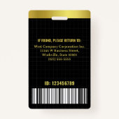 Bedrijf Kantoor Medewerker Custom Photo Bar Code L Badge (Achterkant)