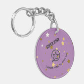 Bedrijf/Kantoor/School - supergouden ster bewerkba Sleutelhanger (Voorkant Links)