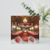 Bedrijf Kerst Diner Party Kaart (Staand voorkant)