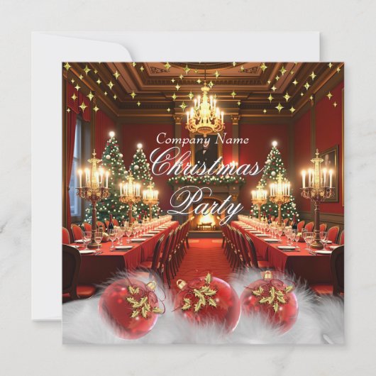Bedrijf Kerst  Diner Party Kaart (Voorkant)