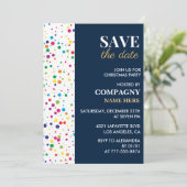 Bedrijf Kerstfeest Bewaar de datum Confetti Kaart (Staand voorkant)