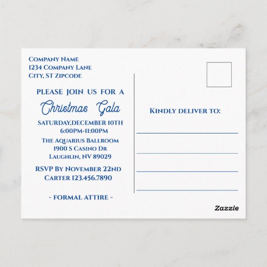 Bedrijf Kerstfeest Drie Wisemen Blue Star Briefkaart (Achterkant)