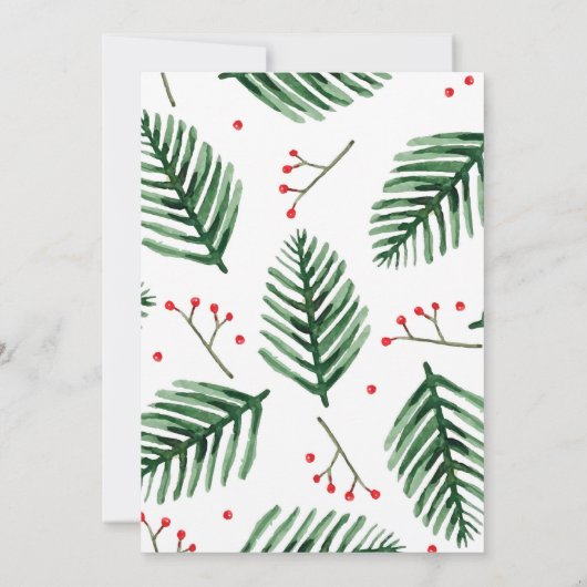 Bedrijf Kerstfeest Elegant Evergreen Kaart (Achterkant)