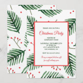 Bedrijf Kerstfeest Elegant Evergreen Kaart (Voorkant / Achterkant)