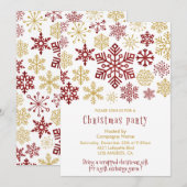 Bedrijf Kerstfeest Elegante Sneeuwvlokken Kaart (Voorkant / Achterkant)