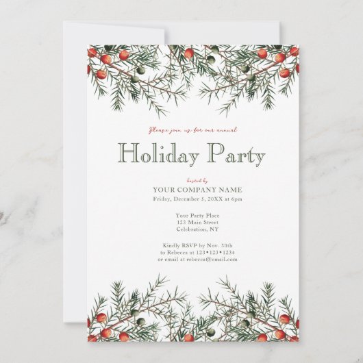 Bedrijf Kerstfeest  groen Kaart (Voorkant)