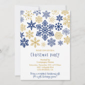 Bedrijf Kerstfeest Nodig Chic Snowflakes Kaart (Voorkant)