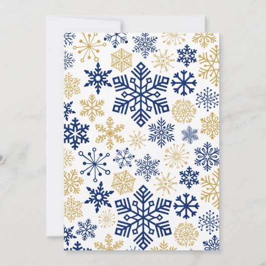 Bedrijf Kerstfeest Nodig Chic Snowflakes Kaart (Achterkant)