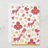 Bedrijf Kerstfeest Nodig Gold Red Nordic Kaart (Achterkant)