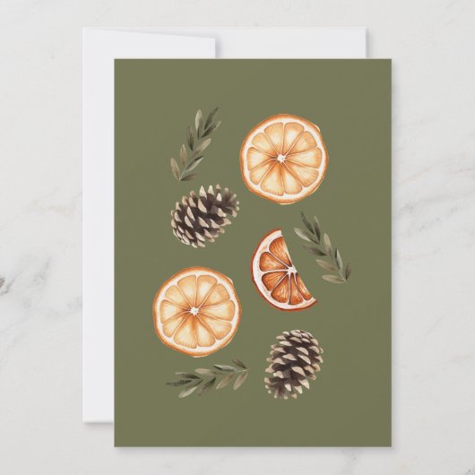 Bedrijf Kerstfeest rustieke botanische Kaart (Achterkant)