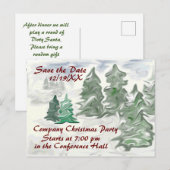 Bedrijf Kerstfeest Save the Date Artistic Briefkaart (Voorkant / Achterkant)