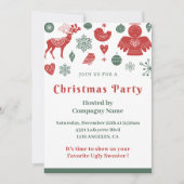 Bedrijf Kerstmis Mooie Nordic Pattern Green Kaart (Voorkant)