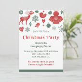 Bedrijf Kerstmis Mooie Nordic Pattern Green Kaart (Staand voorkant)