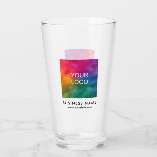 Bedrijf Klein Bedrijf Logo Hier Sjabloon Bier Glas (Achterkant)
