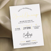 Bedrijf lanceringsevenement Corporate White & Gold Folie Uitnodiging