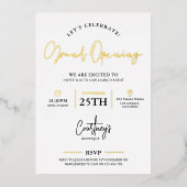 Bedrijf lanceringsevenement Corporate White & Gold Folie Uitnodiging (Voorkant)