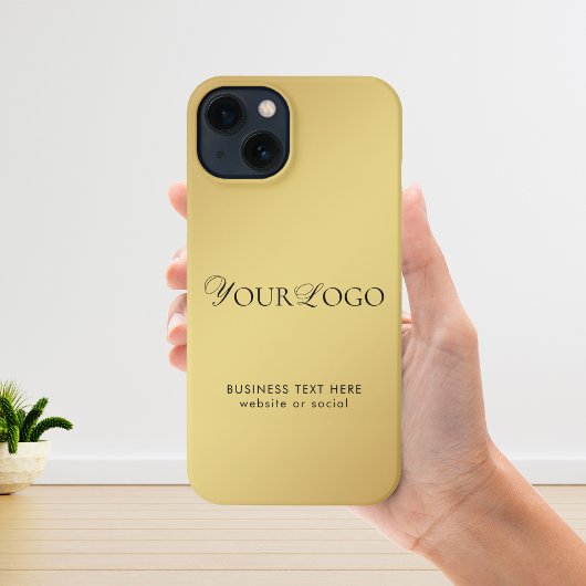 Bedrijf Lang Dun Custom Logo Text Gold iPhone Hoesje