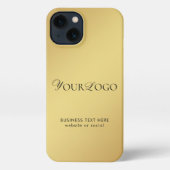 Bedrijf Lang Dun Custom Logo Text Gold iPhone Hoesje (Achterkant)
